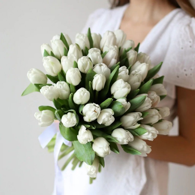 51 белый тюльпан в Нижнем Новгороде