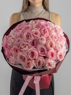 Букет из 35 пионовидных роз Pink O'Hara Premium