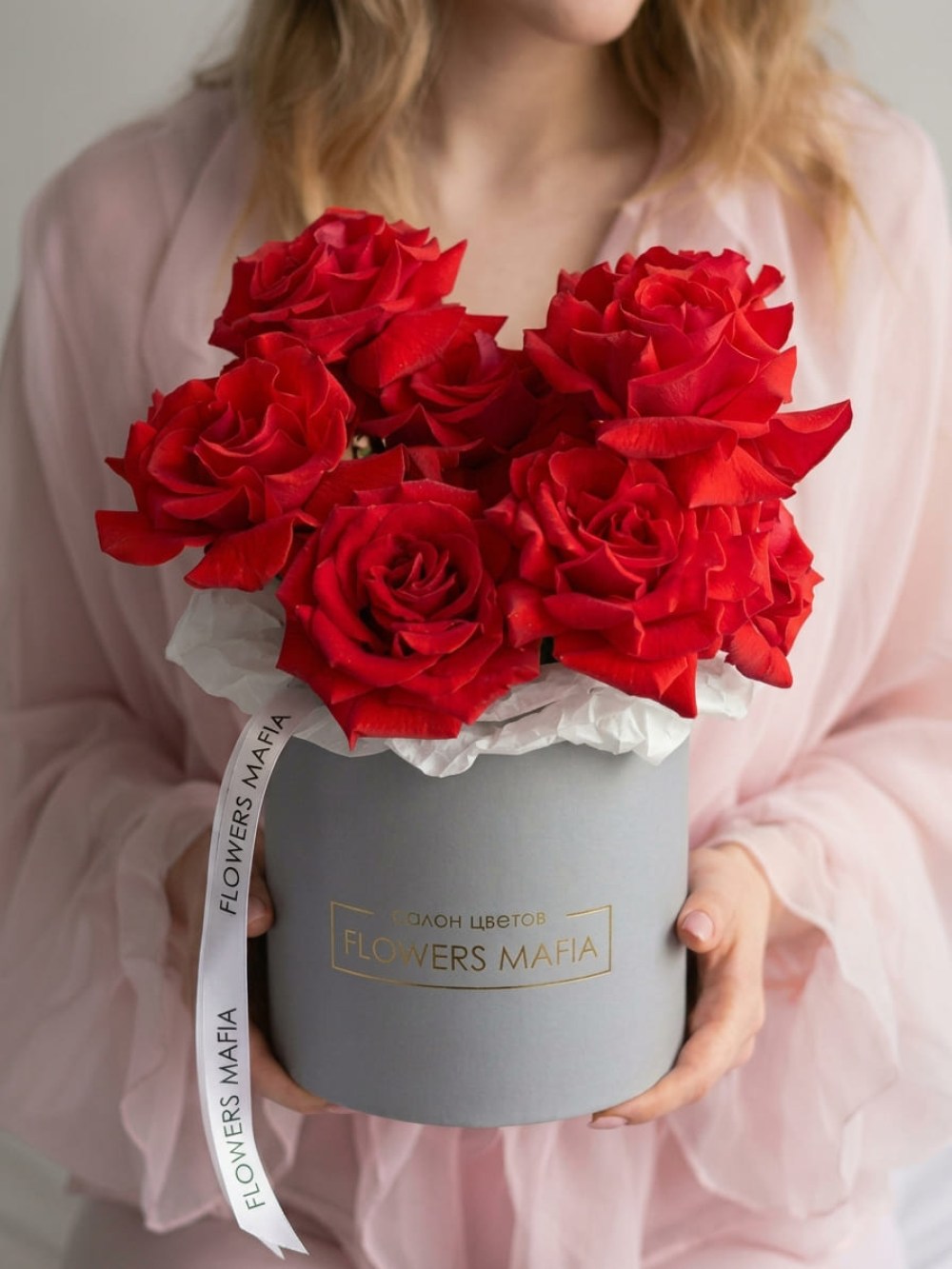 Французские розы в коробке